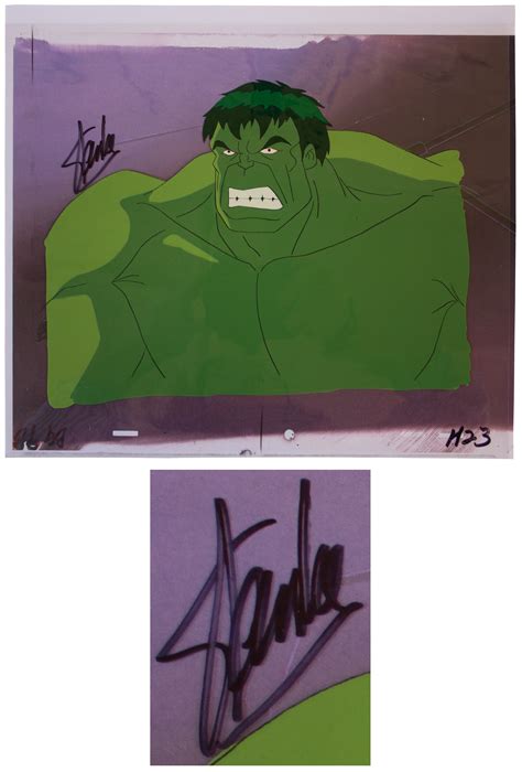 incredible hulk hands signed by stan lee